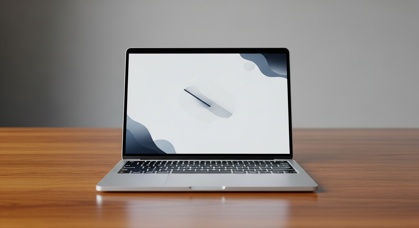 modern silver laptop on wooden desk