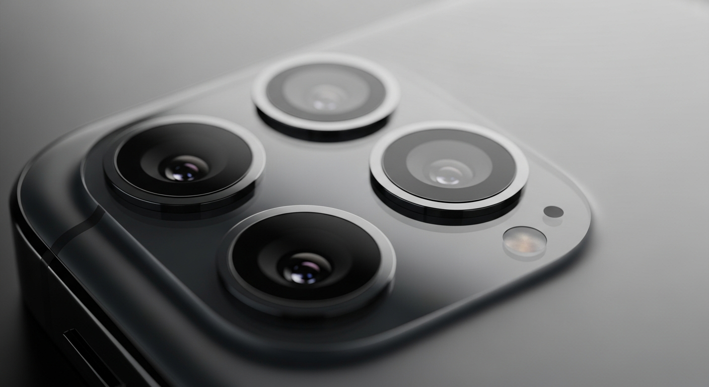 close up of smartphone camera lenses