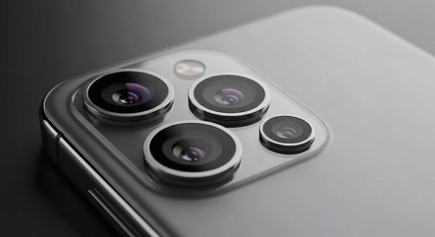 professional multi-lens camera array on the back of a modern smartphone