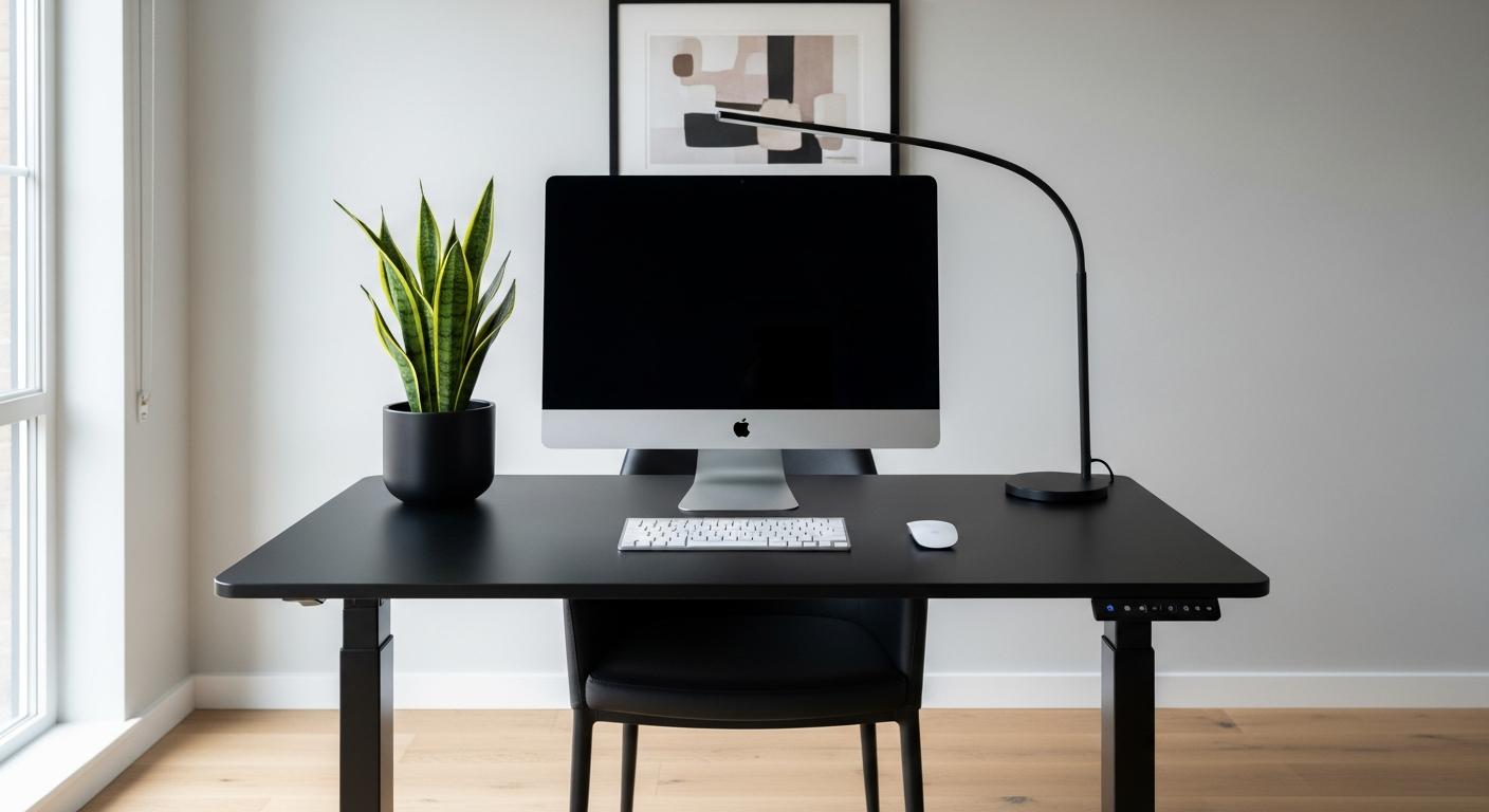modern minimal home office setup