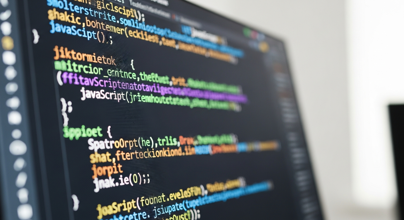 close up of computer screen displaying javascript code