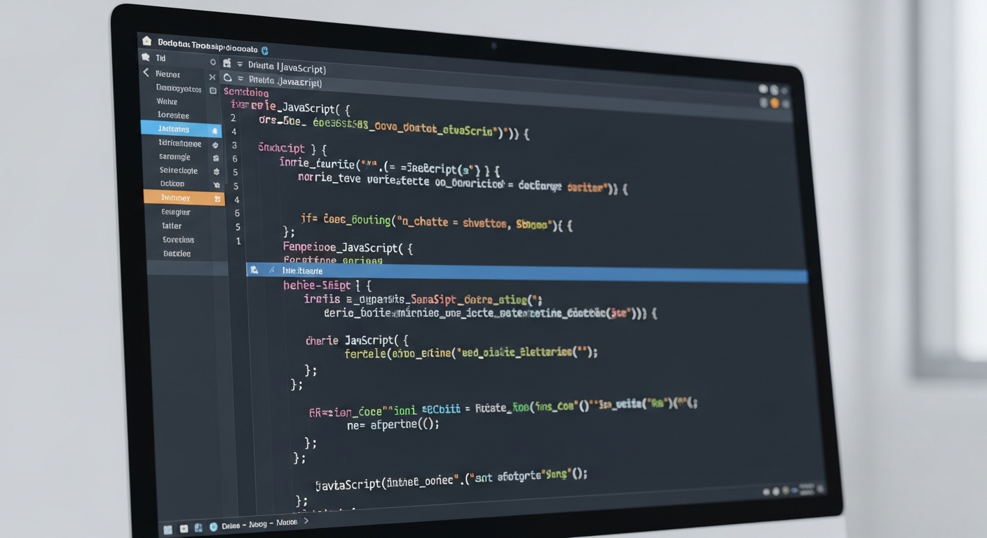 computer monitor displaying javascript code