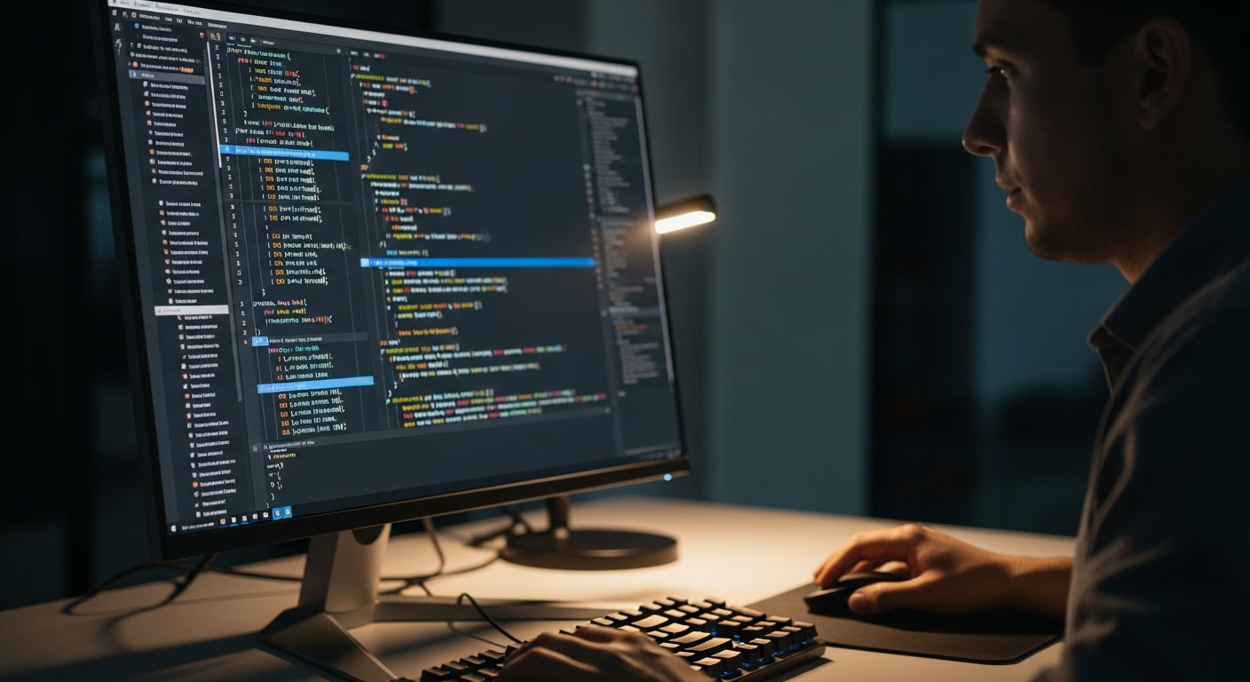 developer debugging code on screen